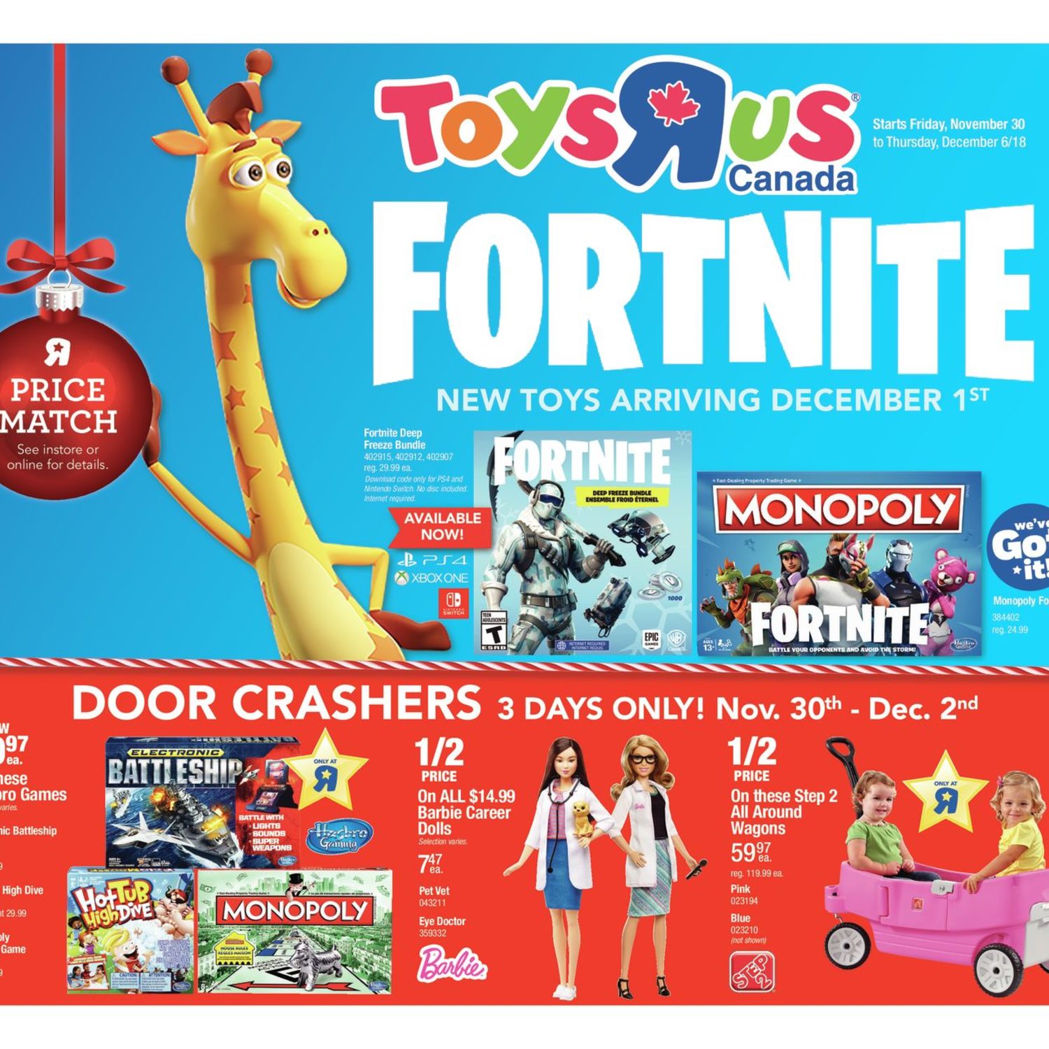 Toys R Us Weekly Flyer Weekly Fortnite Nov 30 Dec 6 - roblox series 2 cindering minifigure no code loose