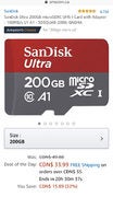 Amazon Canada Amazon.ca - SanDisk Ultra 200GB microSDXC 33.99