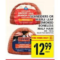 Schneiders Or Maple Leaf Smoked Boneless Half Ham