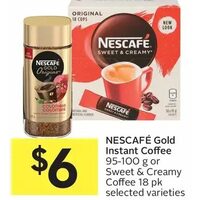 Nescafe Gold Instant Coffee Or Sweet & Creamy Coffee 
