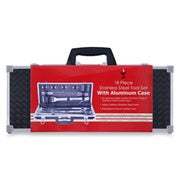 18-Piece Stainless Steel Tool Set with Aluminum Case - $49.99