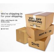 IKEA.com: Take 25% Off All Shipping Costs Through September 29