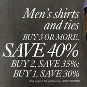 Men's Dress Shirts and Ties - Up to 40% Off