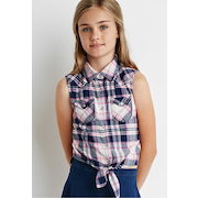 Tie-waist Plaid Shirt (kids) - $12.99 ($6.91 Off)