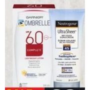Aveeno, Neutrogena or Garnier Ombrelle Sun Protection Lotion - Up to 20% off