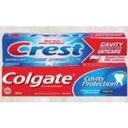 Crest or Colgate Regular, Winterfresh, Total or Aquafresh Toothpaste, Oral-B Manual Toothbrush or Floss - $1.00