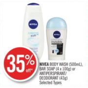 35% Off Nivea Body Wash or Bar Soap