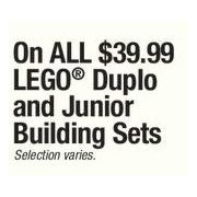 All $3999 Lego Duplo and Junior Building Sets - $30.00