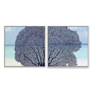 Navy Coral 20.88-inch Square Framed Canvas Wall Art (set Of 2) - $107.99 ($72.00 Off)