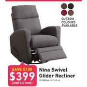 nina swivel glider recliner