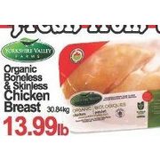Yorkshire Valley Farms Organic Boneless & Skinless Chicken Breast  - $13.99/lb