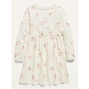 Fit & Flare Long-sleeve Jersey Dress For Toddler Girls - $11.00 ($8.99 Off)
