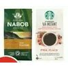 Nabob Ground, Nescafe Gold Instant Coffee or Starbucks Via Instant Sachets - $6.49