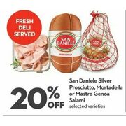 San Daniele Silver Prosciutto, Mortadella OR Mastro Genoa Salami - 20% off