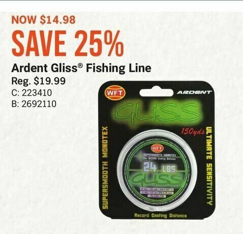 Bass Pro Shops: Ardent Gliss Fishing Line 