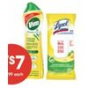 Vim Cream, Lysol Toilet Bowl Cleaner or Disinfecting Wipes - 2/$7.00